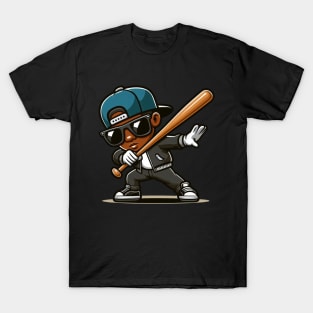 Dabbing boys sunglasses  Baseball BAT  girls kid gift T-Shirt